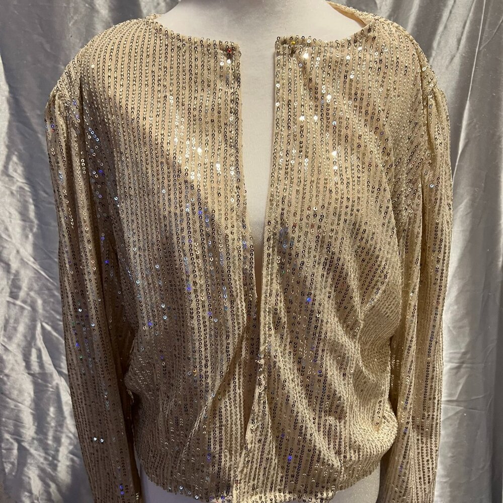 Never Worn SHEIN Gold Sequin Jacket Sz L